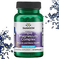 Комплекс Магнію Swanson Triple Magnesium Complex 400 мг 30 капсул