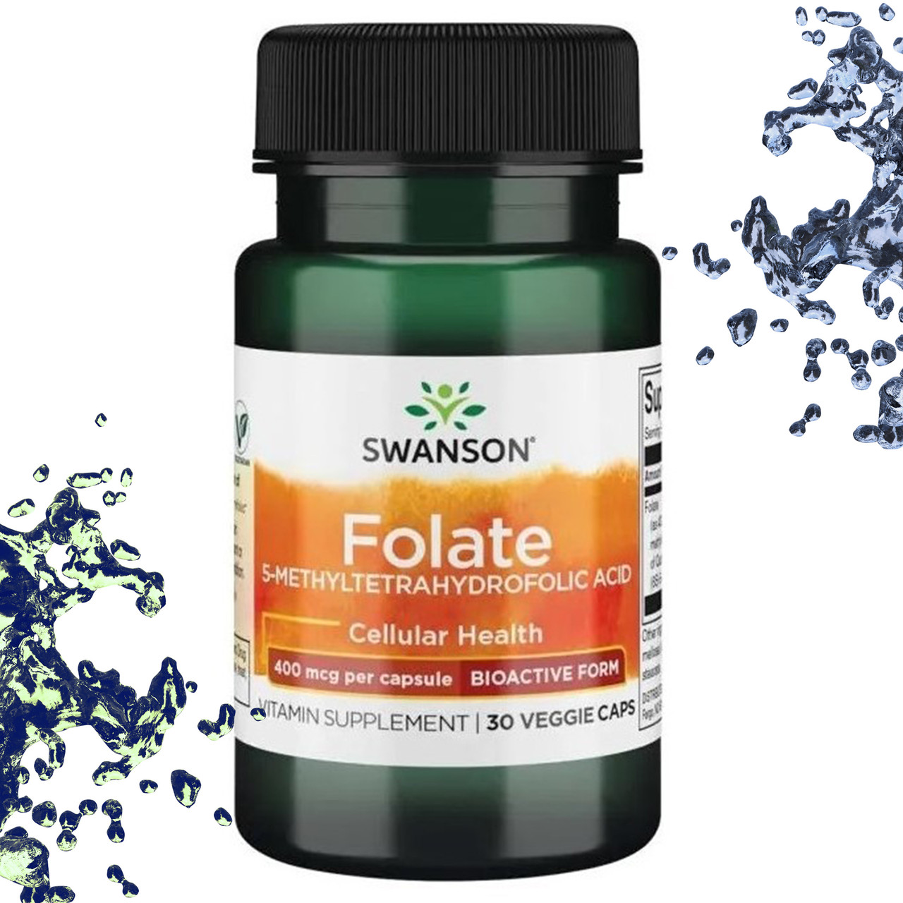 Фолієва кислота Swanson Folate 400 мкг 30 вегетаріанських капсул