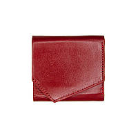 Шкіряний гаманець Mini з асиметричним клапаном червоний