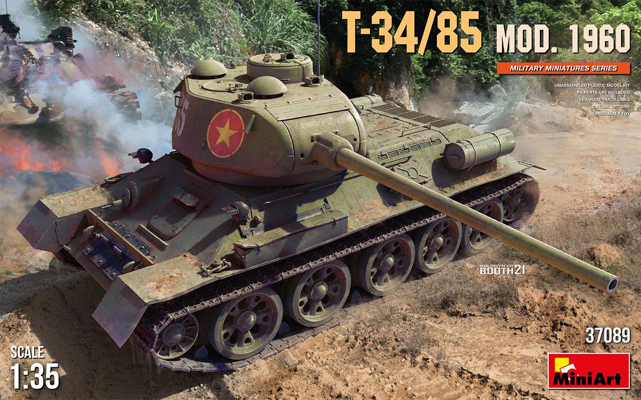 Середній танк Т-34/85 модифікація 1960 року. Збірна модель в масштабі 1/35. MINIART 37089