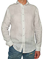 Мужская рубашка из натурального льна с длинным рукавом