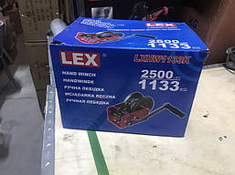 Тросова ручна автомобільна лебідка LEX LXHW1133K 1133кг, фото 2