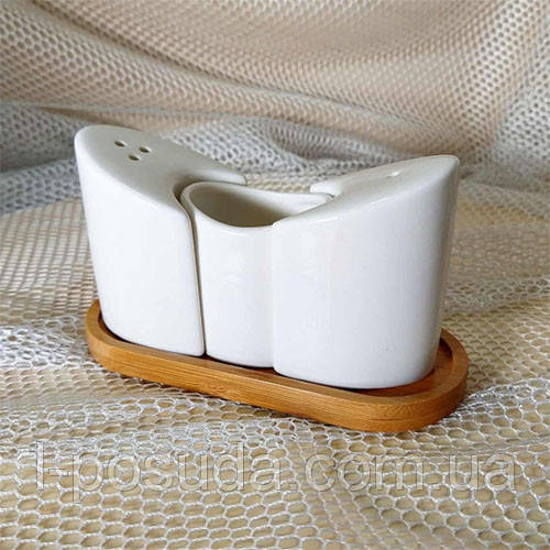 Набір для спецій Blanc: сільничка, перечниця, підставка для зубочисток, фото 1