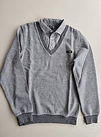 Обманка для хлопчика пуловер з сорочкою р.164 см Підліткова обманка для хлопчика 164 см CEGISA