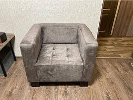 Крісло м'яке Спейс 0,9 ніжки дерево Венге, тканина Сіра (Richman ТМ)