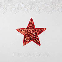Термонашивка Аппликация для Одежды и Декора Звезда Красная 10.5 см