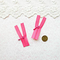 Мікро блискавка для лялькового одягу 5 см Яскраво-Рожева