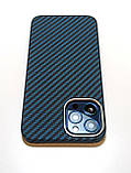 Карбоновий чохол для Apple iPhone 12 / 12 Pro / 12 Pro Max Blue case Karbon, фото 7