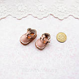 Взуття для ляльок шкіряні сандалики 2.5*1.5 см Рожеві, фото 4