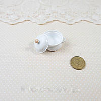 Мініатюрна каструлька керамічна 3 см Біла