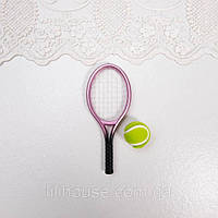Мініатюрна ракетка для тенісу 9*3.6 см Рожева