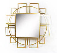 Декоративне дзеркало металеве настінне 106*106*2,5 див. золотисте 480359