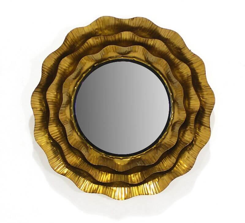 Декоративне настінне дзеркало з металу 60*7 див бронзове 480365