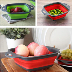 Друшляк силіконовий складаний прямокутний 29см A-PLUS