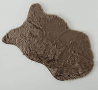 Декоративный меховой коврик из акрила 90*60 см. коричневый 480393