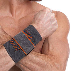 Напульсник еластичний для фіксації зап'ястя Sibote 958 розмір S-M Grey-Orange