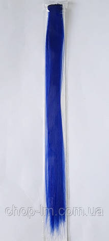 Пасмо накладна для волосся (синя) 50 см, дитяча зачіска, фото 2