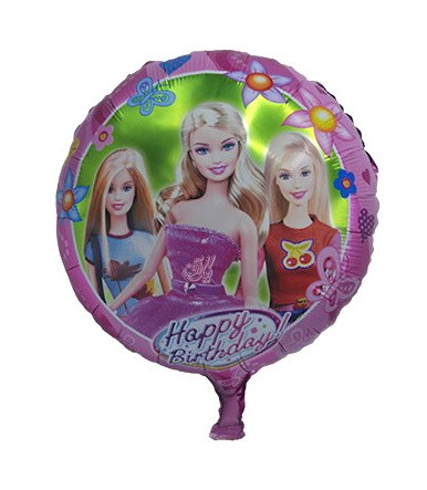 Фольгована кулька коло Happy Birthday барбі 18" Китай