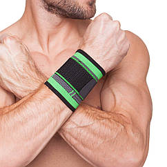 Напульсник еластичний для фіксації зап'ястя Sibote 2505 розмір M Black-Green
