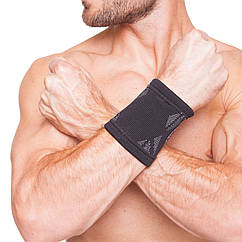 Напульсник еластичний для фіксації зап'ястя Sibote 2588 розмір M Black-Grey