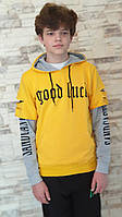 Жовта кофта худі з капюшоном для хлопчиків 152,158,170,176 росту Enkore