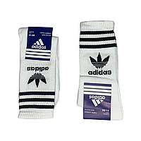 Носки Adidas высокие спортивные Адидас белые с чёрным тренировочные с логотипом 1