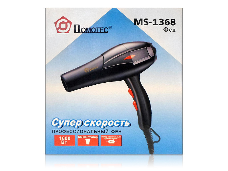 Фен для волосся Domotec 1600Вт 12шт MS1368