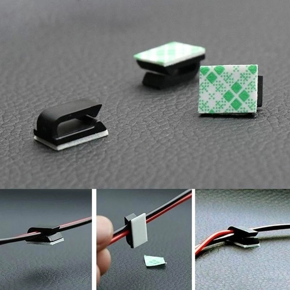 КЛІПСИ для фіксації та організації дротів Car Fixed Clip 100 шт (чорні)