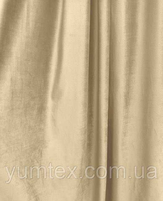 Тканина для штор, покривал і декору Оксамит бежевий, Туреччина