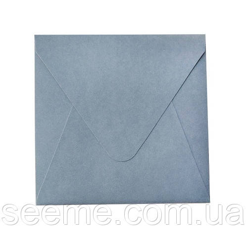 Конверт 140x140 мм, колір пильно-блакитний (dusty blue), КОМПЛЕКТ 10 шт.