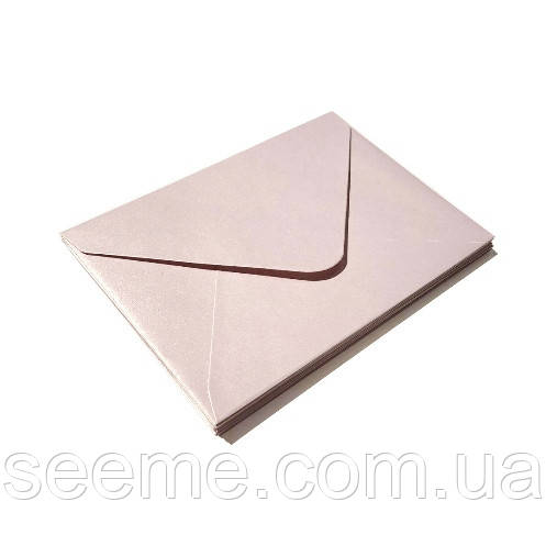 Конверт 162x113 мм, колір рожеве золото (rose gold), КОМПЛЕКТ 10 шт.