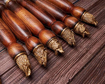 Набір шампурів з художнім литтям "Золоті голови" 6 шт