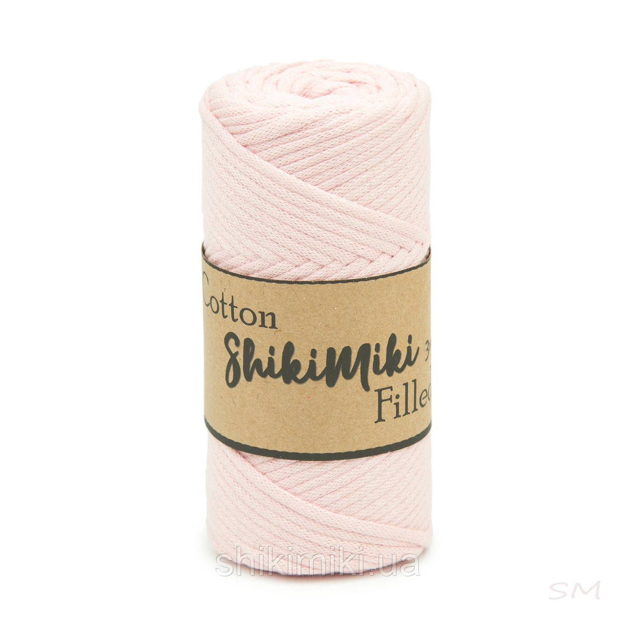 Трикотажний бавовняний шнур Cotton Filled 3 мм, колір Ніжно-рожевий
