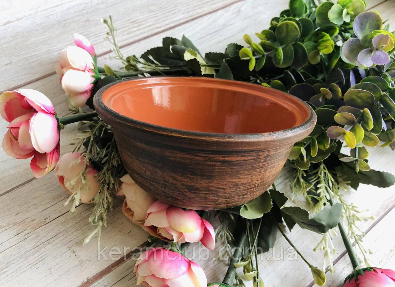 Піала з червоної глини Керамклуб V 450 мл із глазур'ю