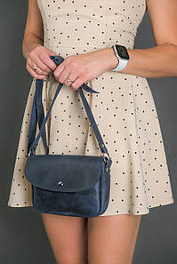 Жіноча шкіряна сумка Мія, натуральна Вінтажна шкіра, колір Синій