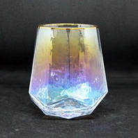 Набор 6 стаканов для напитков из цветного стекла Кристалл перламутр