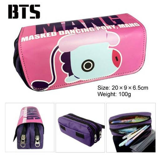 Пенал Бтс/Пенал BTS/Школьный пенал/Пенал мягкий на молнии/Манг (ID ...