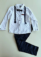 Костюм для мальчика р110-128 см нарядный костюм для мальчика рубашка +брюки+ бабочка