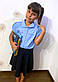 Блузка шкільна George блакитна з коротким рукавом для дівчинки 6-13 років, фото 3