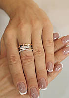 Серебряное женское кольцо с золотой пластиной Эдель