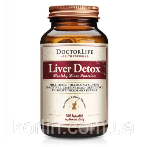 Liver Detox Біодобавка Для Здоров'я Печиви 120 кап Doctor Life США Доставка з ЄС