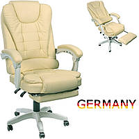 Офисное кресло для руководителя с подставкой для ног Современый дизайн эко-кожа до 120кг ts-bs707 Беж СPC2