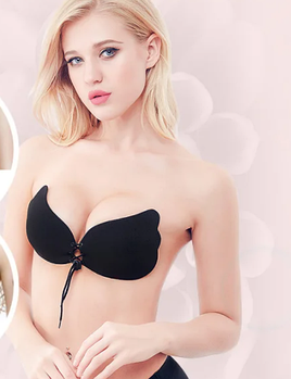 Бюстгальтер-неведимка Fly Bra з ефектом Push Up, чорний (KG-2927)
