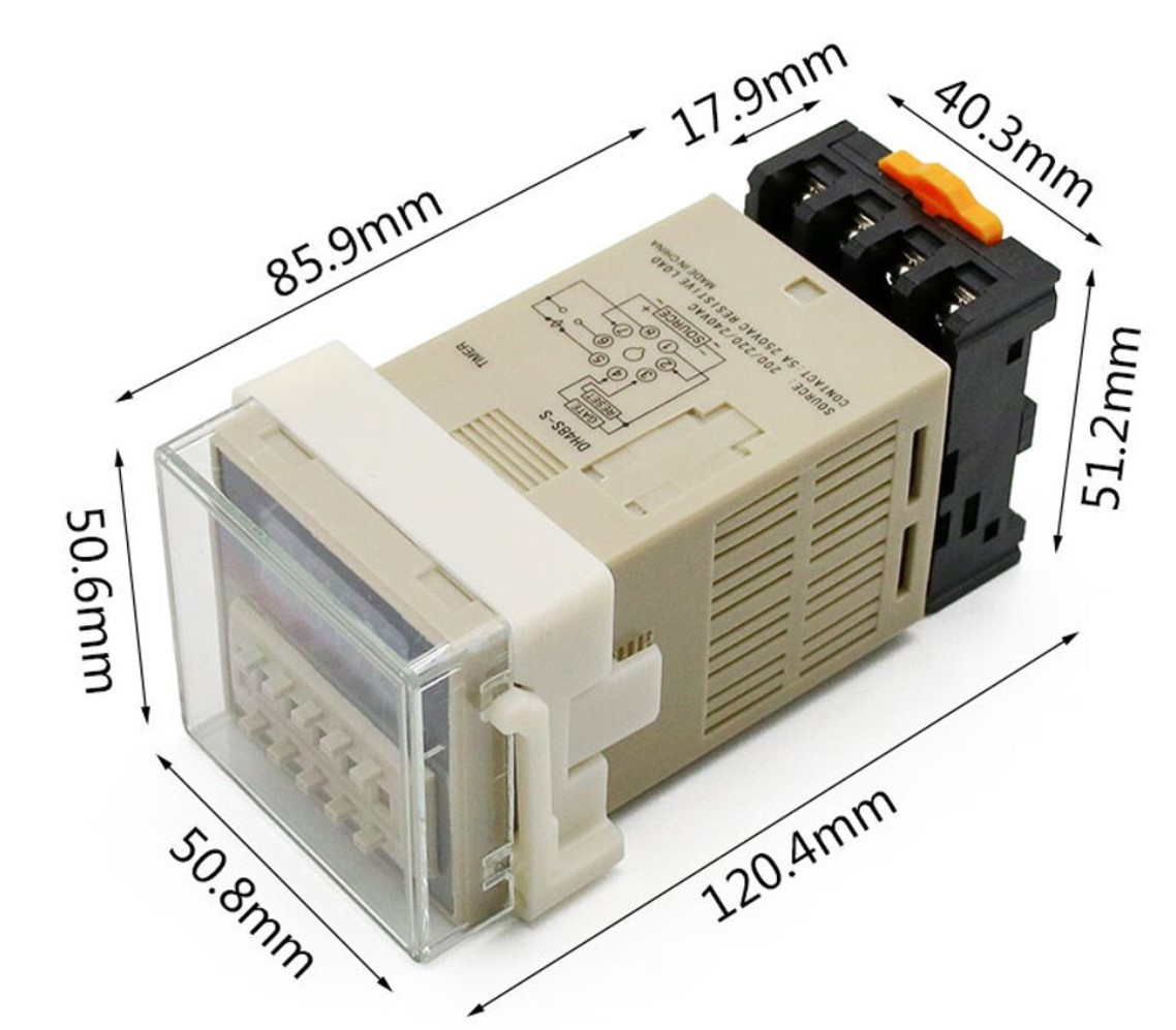 Таймер программируемый DH48S-1Z (0.01 сек 99 час 99 мин) AC220V - фото 2 - id-p1451950429