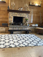 Хутряний ворсистий великий килим Травичка 200х150 см із довгим ворсом