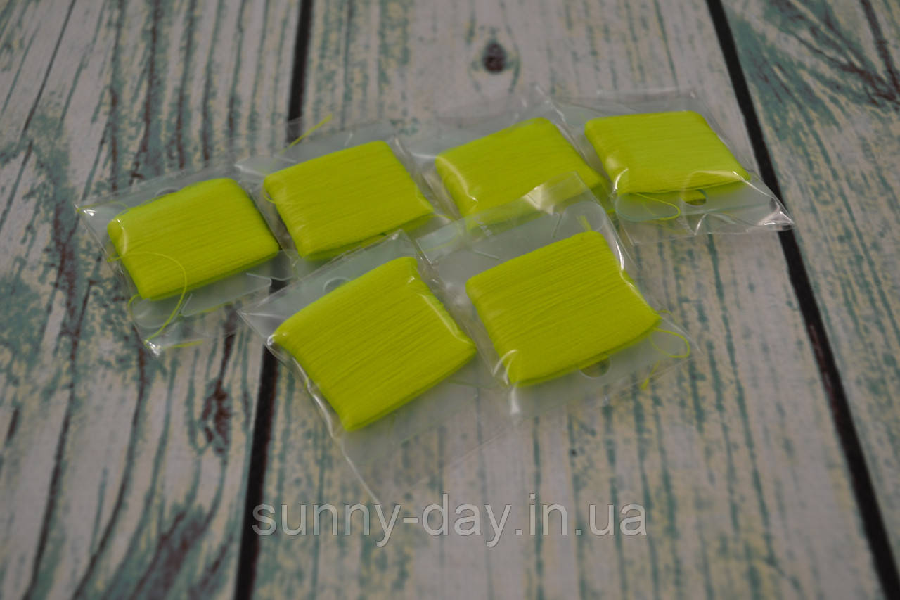 Люмінесцентні нитки для вишивки та шиття, колір салатовий неон, фото 1