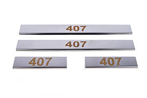 Peugeot 407 Накладки на пороги Carmos V1 (неірж.) ARS Накладки на пороги Пежо 407