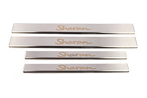 Volkswagen Sharan 1995-2010 Накладки на пороги Carmos V1 (4 шт., неірж) ARS Накладки на пороги Фольксваген Шаран