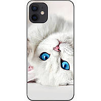 Чохол силіконовий для iPhone 12 з картинкою Білий котик