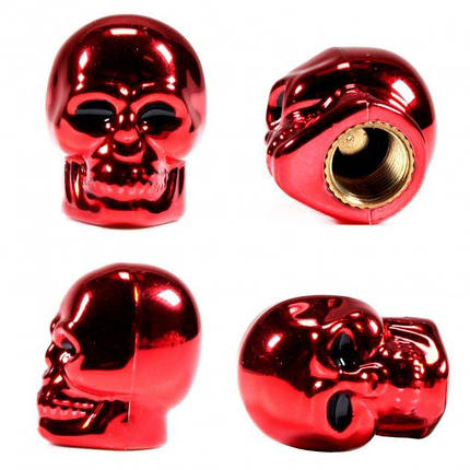 Ковпачки на ніпель Череп Alitek Skull Red, 4 шт., фото 2